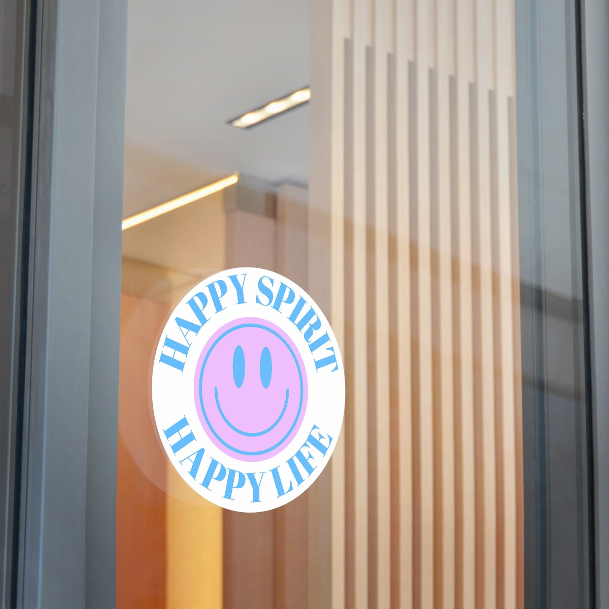 Happy Spirit Happy Life Round Vinyl Stickers, UV Smiley Stickers, Smile Sticker, Tumblr Retro Smile, VSCO Girl, Computer, Skateboard, Bumper