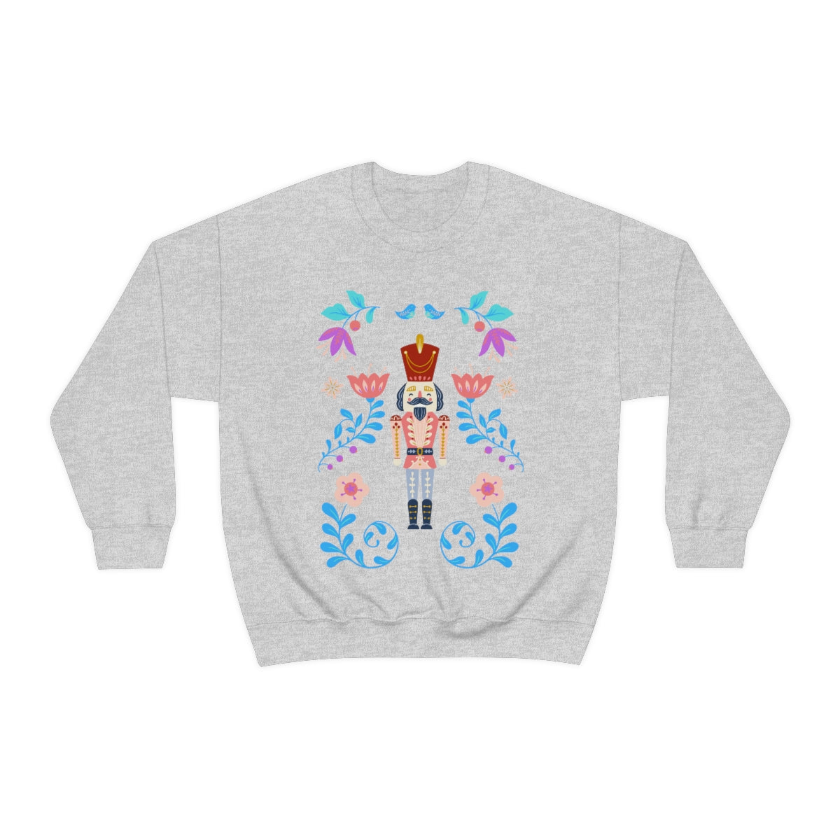 Nutcracker Modern Sweatshirt, Blue Nutcracker Sweatshirt, Trendy Christmas Minimalist  Sweatshirt, Xmas Crewneck Bright Color Crewneck