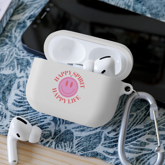 Happy Spirit Happy Life AirPods and AirPods Pro Case Cover, AirPods and AirPods Pro Case Cover, VSCO girl, Smiley Happy Life Protector Case