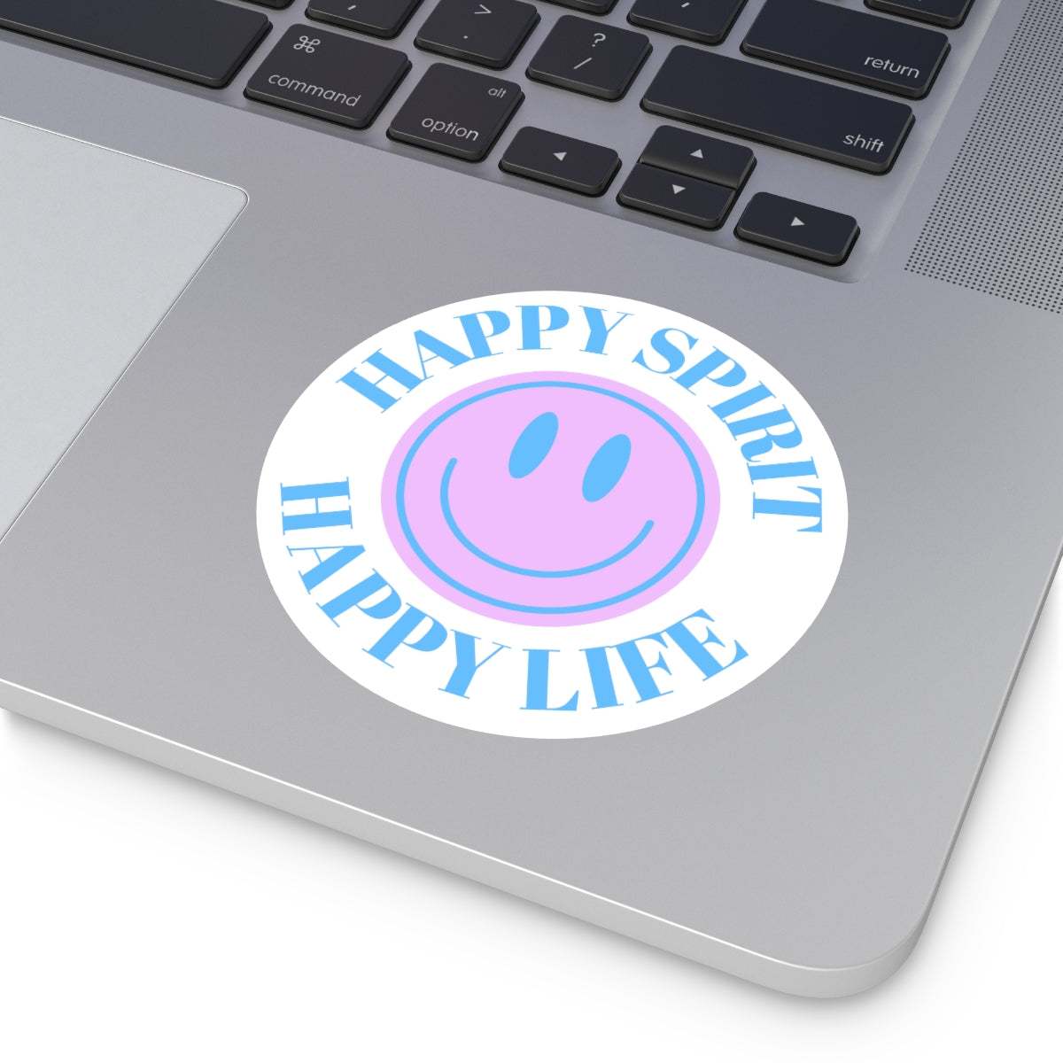 Happy Spirit Happy Life Round Vinyl Stickers, UV Smiley Stickers, Smile Sticker, Tumblr Retro Smile, VSCO Girl, Computer, Skateboard, Bumper