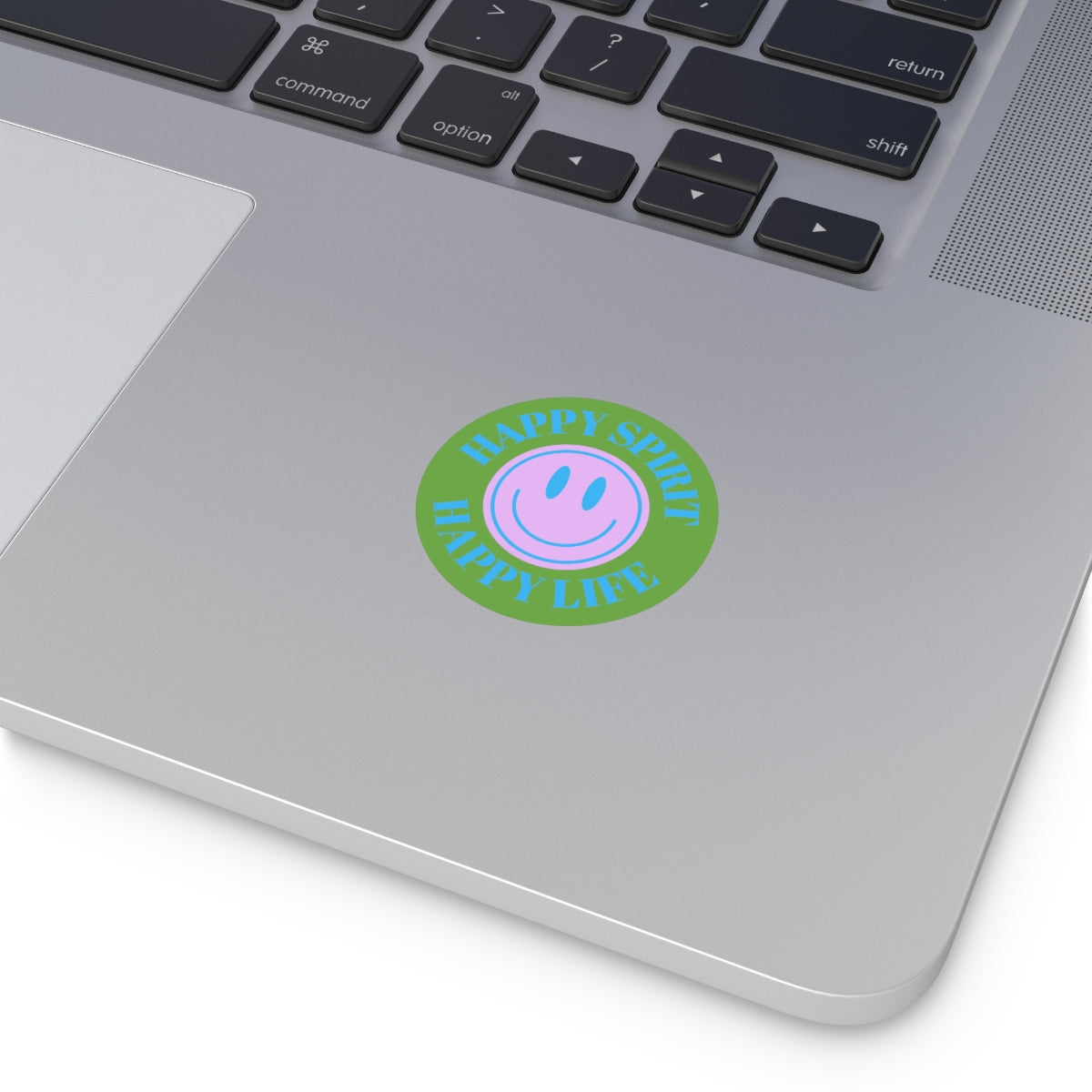 Happy Spirit Happy Life Round Vinyl Stickers, UV Smiley Stickers, Smile Sticker, Tumblr Retro Smile, VSCO Girl, Computer, Skateboard