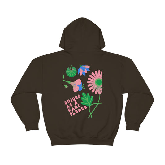 Retro Plant Hoodie, Unique as a Rare Flower Sweatshirt, Positivity Oversized Hoodie Sweatshirt, Flower Aesthetic Pink Plant Hoodie