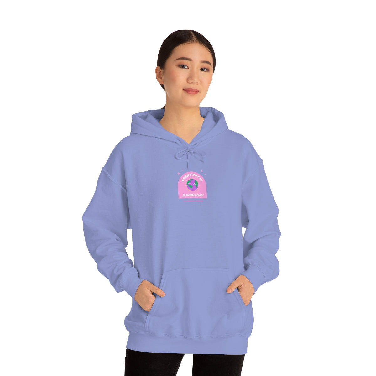 Retro Every Day is a Good Day, Its All About Perspective Earth Pink Purple Back Graphic Hoodie, VSCO Girl Oversized Trendy Tumblr Sweatshirt