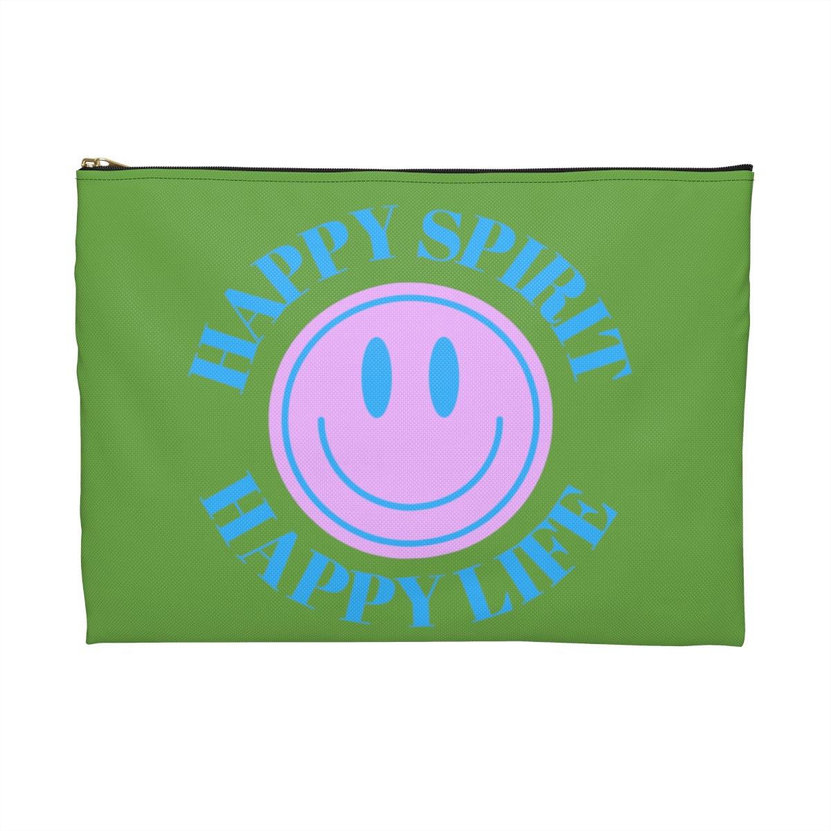 Happy Spirit Happy Life Accessory Pouch, Y2K Pouch, Vsco Girl Make Up Bag, Tumblr Smile Bag, Purple Case, Pencil Case, Travel Case,