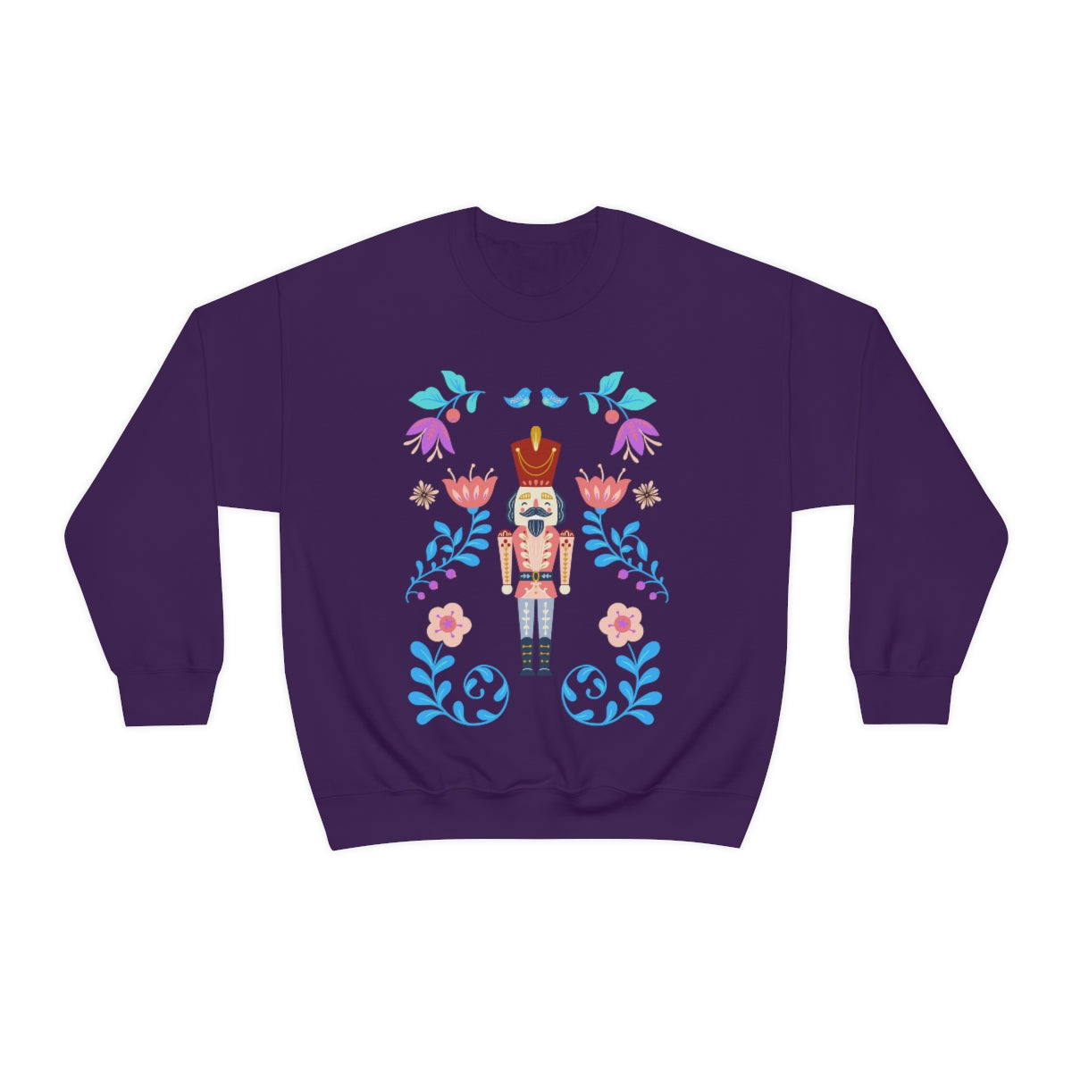 Nutcracker Modern Sweatshirt, Blue Nutcracker Sweatshirt, Trendy Christmas Minimalist  Sweatshirt, Xmas Crewneck Bright Color Crewneck