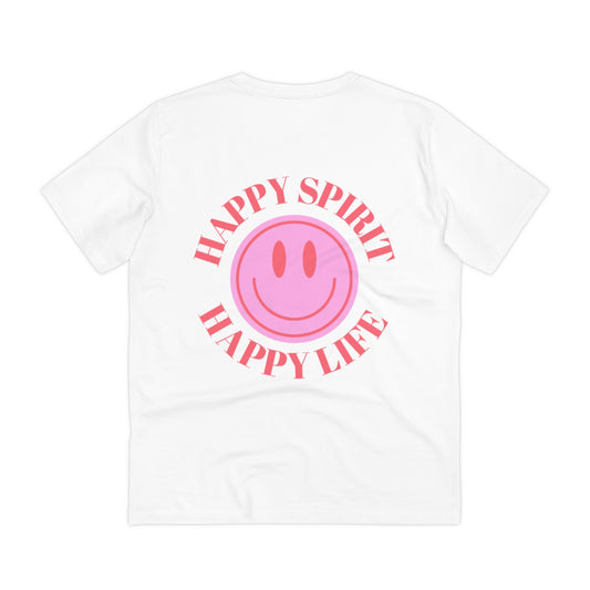 Organic Unisex T shirt Happy Spirit Happy Life Aesthetic t shirt, graphic tee, Tumblr t-shirt, Trendy Oversized, Vsco girl, Happy Mind Retro