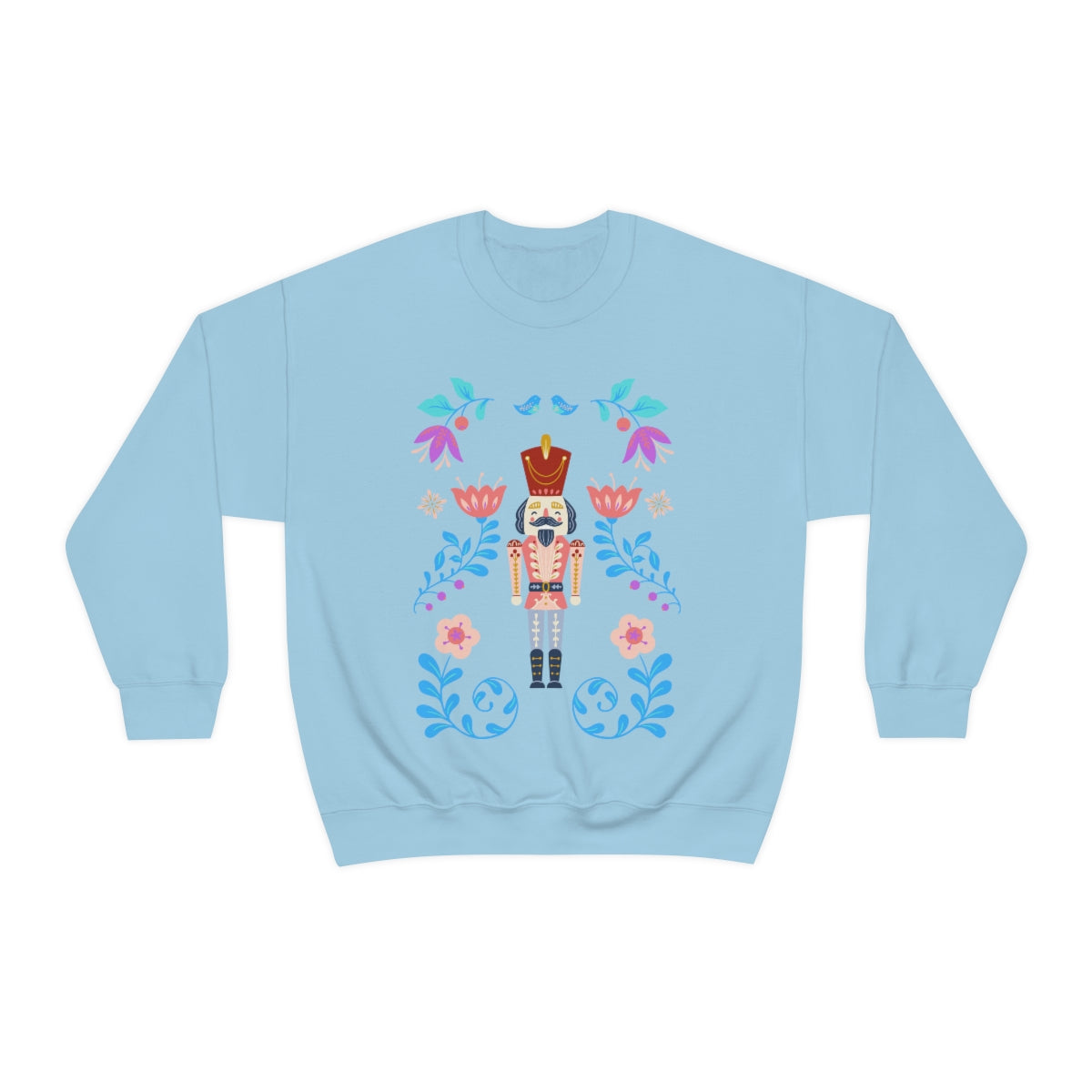 Nutcracker Modern Sweatshirt, Blue Nutcracker Sweatshirt, Trendy Christmas Minimalist  Sweatshirt, Xmas Crewneck Bright Color Crewneck