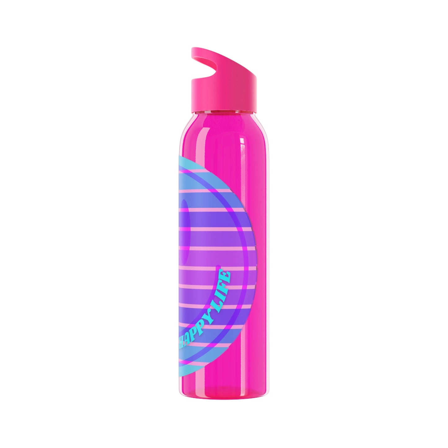 Aesthetic Happy Spirit Happy Life Water Bottle,  Aesthetic Pink, Smile Face, Trendy Tumblr Bottle, Happy Mind Tumbler, BPA Free Smil