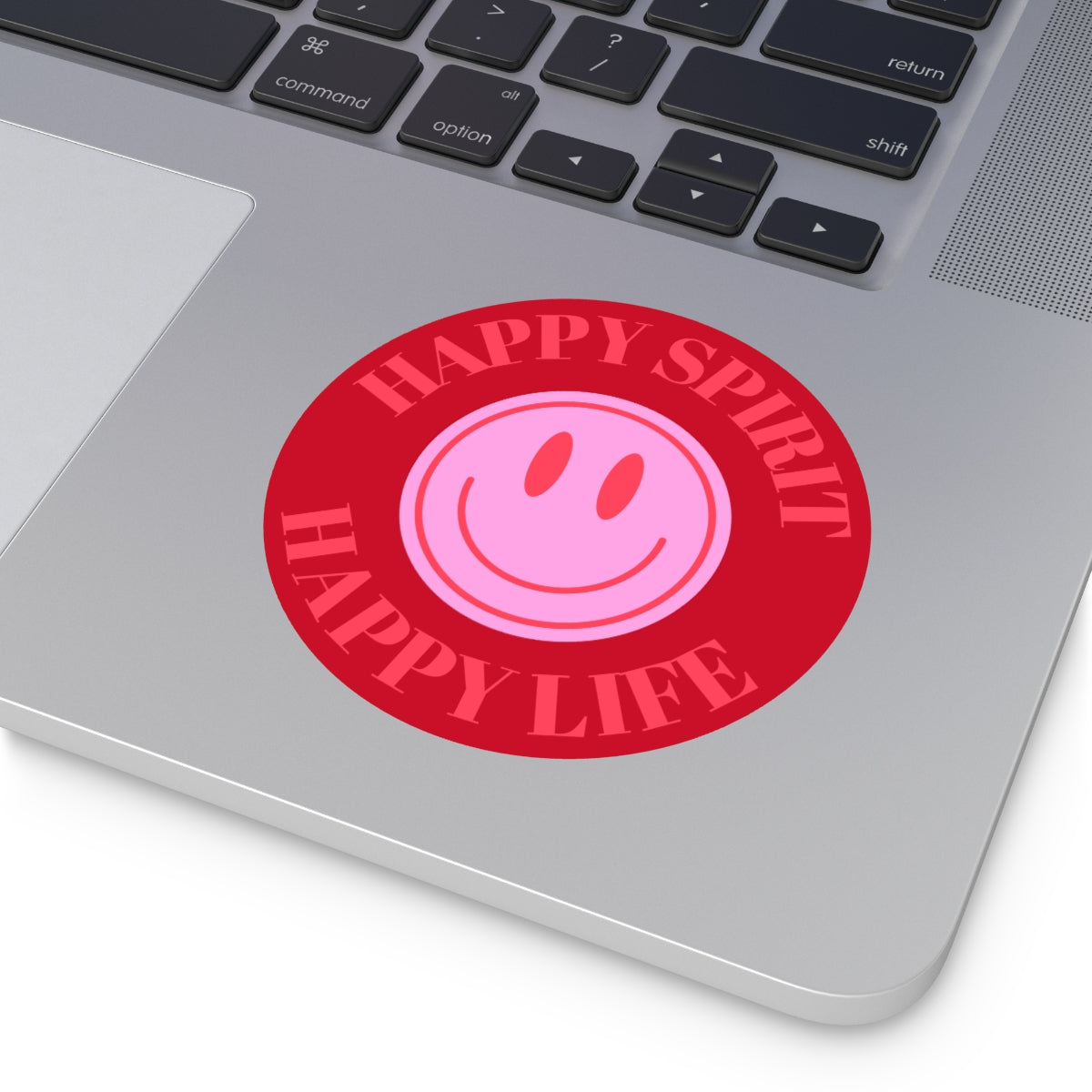 Happy Spirit Happy Life Round Vinyl Stickers, UV Smiley Stickers, Smile Sticker, Tumblr Retro Smile, VSCO Girl, Computer, Skateboard