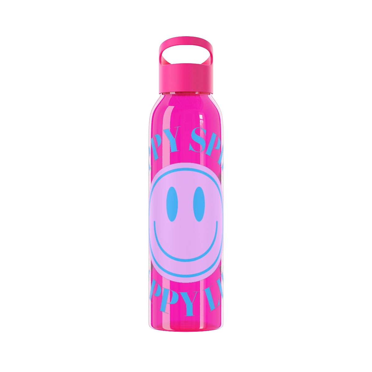 Water Bottle Happy Spirit Happy Life, Aesthetic Pink, Smile Face, Trendy Tumblr Bottle, Tritan Purple Happy Mind Tumbler, BPA Free H2O Vsco