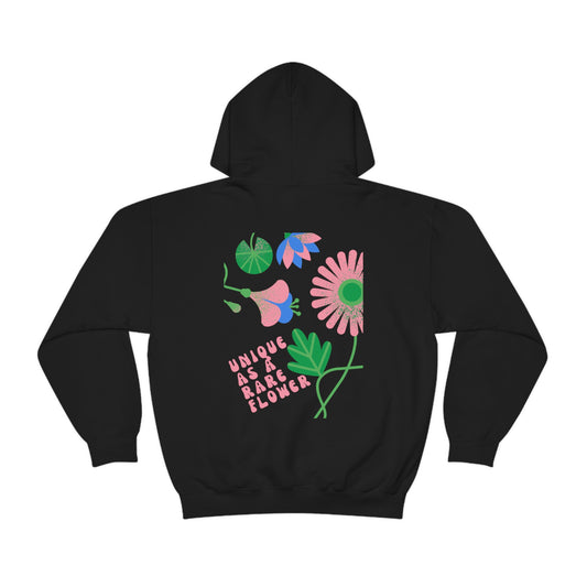 Retro Plant Hoodie, Unique as a Rare Flower Sweatshirt, Positivity Oversized Hoodie Sweatshirt, Flower Aesthetic Pink Plant Hoodie