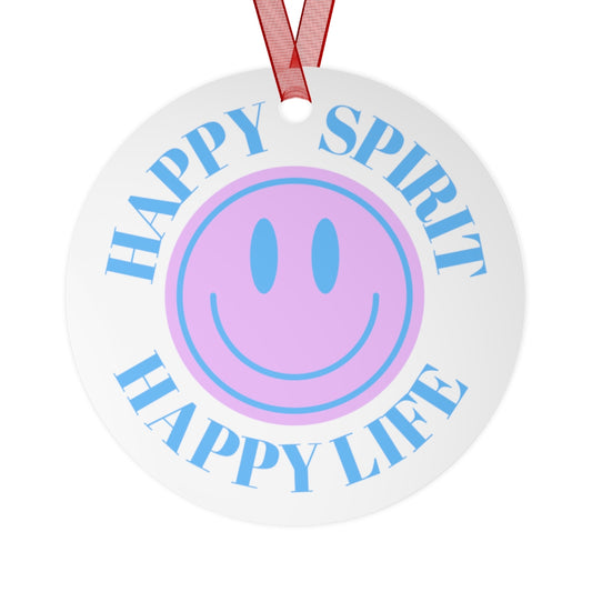 Metal Ornament Happy Spirit Happy Life, Happiness Ornament, Modern Ornament, Smile Decoration, VSCO, Tumblr, Purple Smile, Retro Christmas