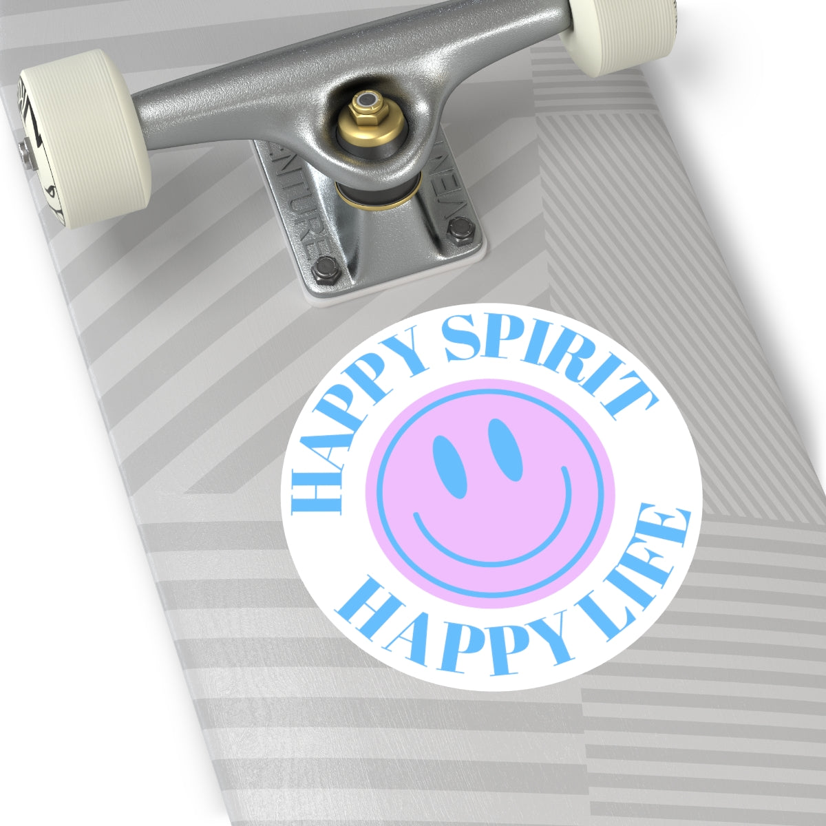 Happy Spirit Happy Life Round Vinyl Stickers, UV Smiley Stickers, Smile Sticker, Tumblr Retro Smile, VSCO Girl, Computer, Skateboard, Bumper