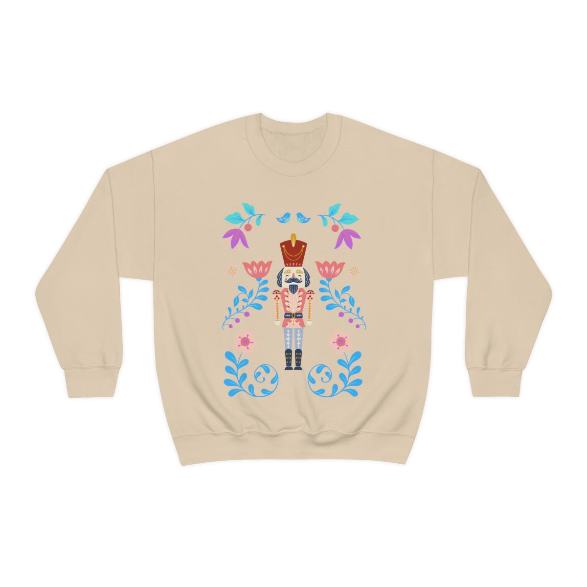 Nutcracker Modern Sweatshirt, Blue Nutcracker Sweatshirt, Trendy Christmas Minimalist  Sweatshirt, Xmas Crewneck Bright Color Crewneck