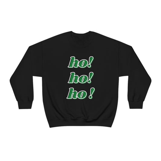 Ho Ho Ho Sweatshirt, Christmas Minimalist Top, Santa Claus Sweatshirt Xmas, Trendy Retro Font Holiday Unisex Heavy Blend Crewneck Sweatshirt