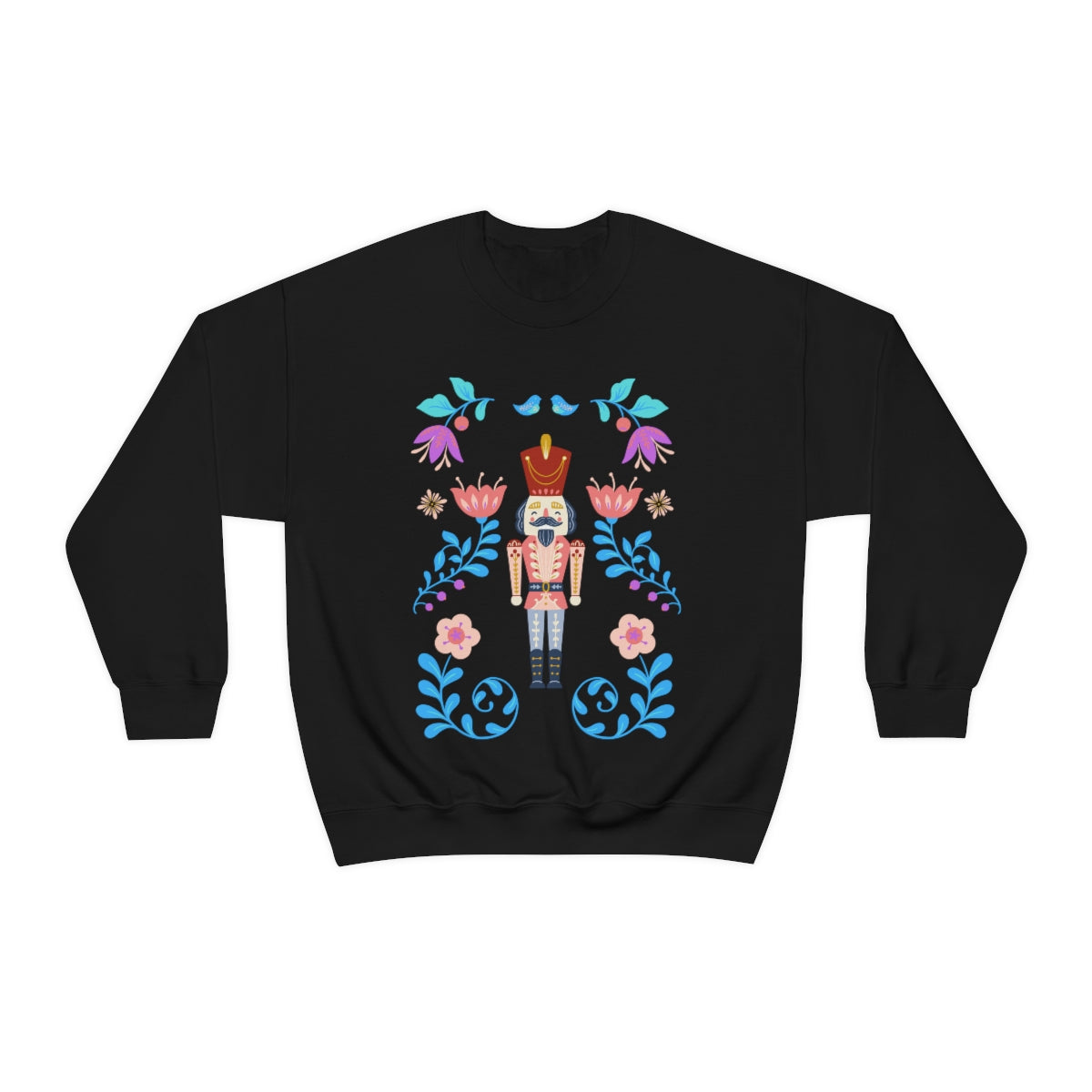 Nutcracker Modern Sweatshirt, Blue Nutcracker Sweatshirt, Trendy Christmas Minimalist  Sweatshirt, Xmas Crewneck Bright Color Crewneck