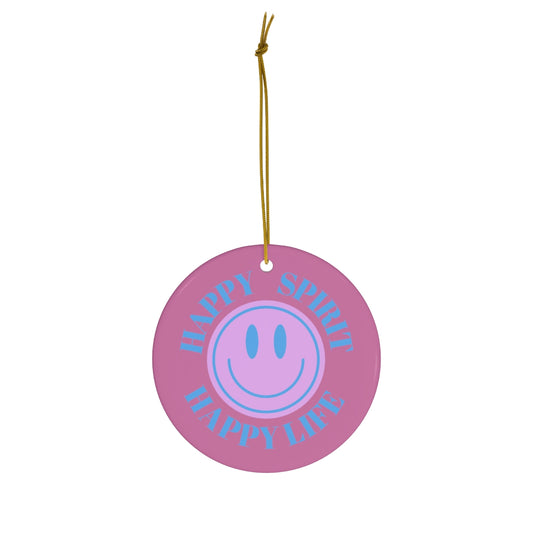 Holiday Ornament Happy Spirit Happy Life, Happiness Ornament, Modern Ornament, Smile Decoration, VSCO, Tumblr, Purple Smile, Retro C