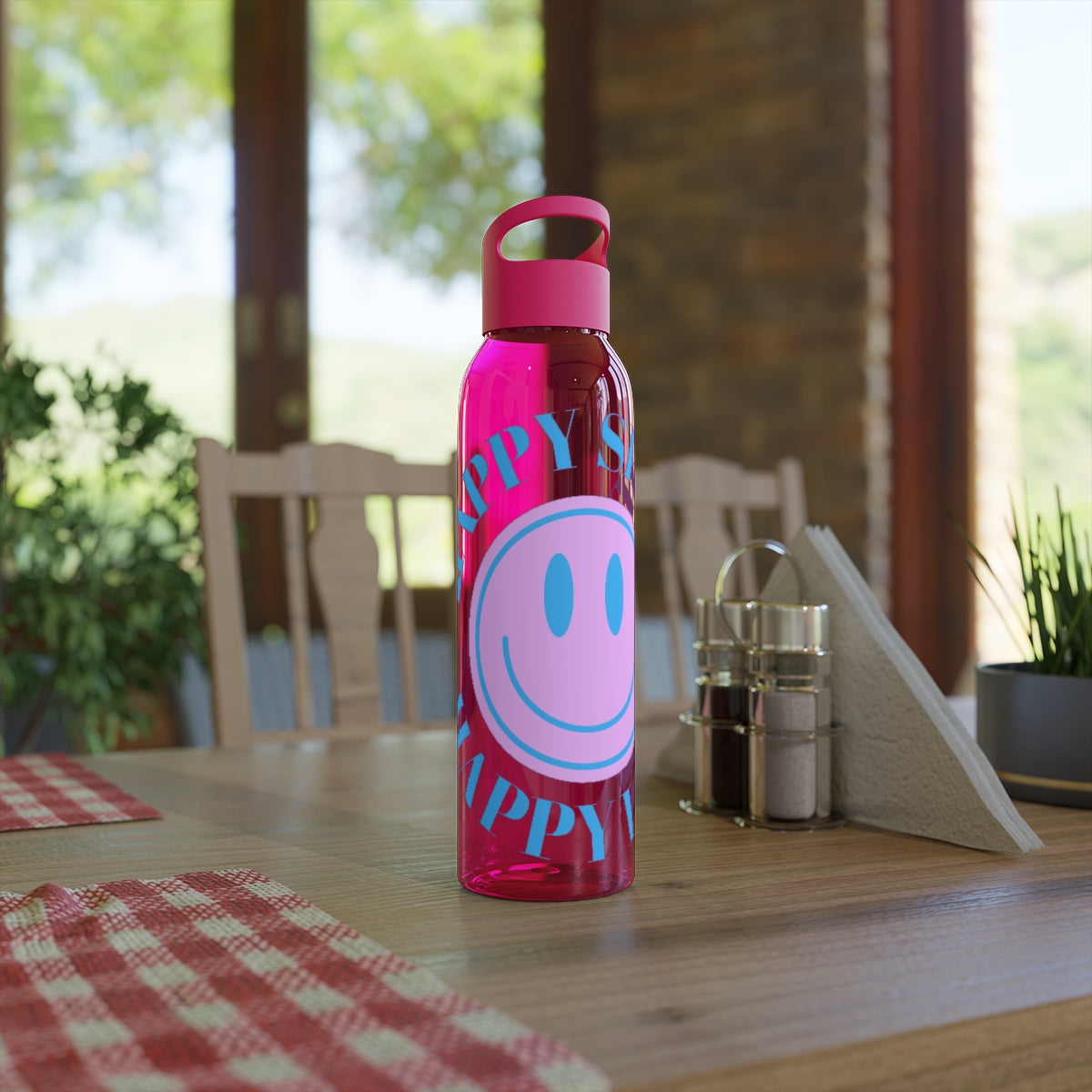Smiley Face Self Care Water Bottle