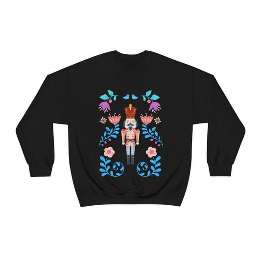 Nutcracker Modern Sweatshirt, Blue Nutcracker Sweatshirt, Trendy Christmas Minimalist  Sweatshirt, Xmas Crewneck Bright Color Crewneck