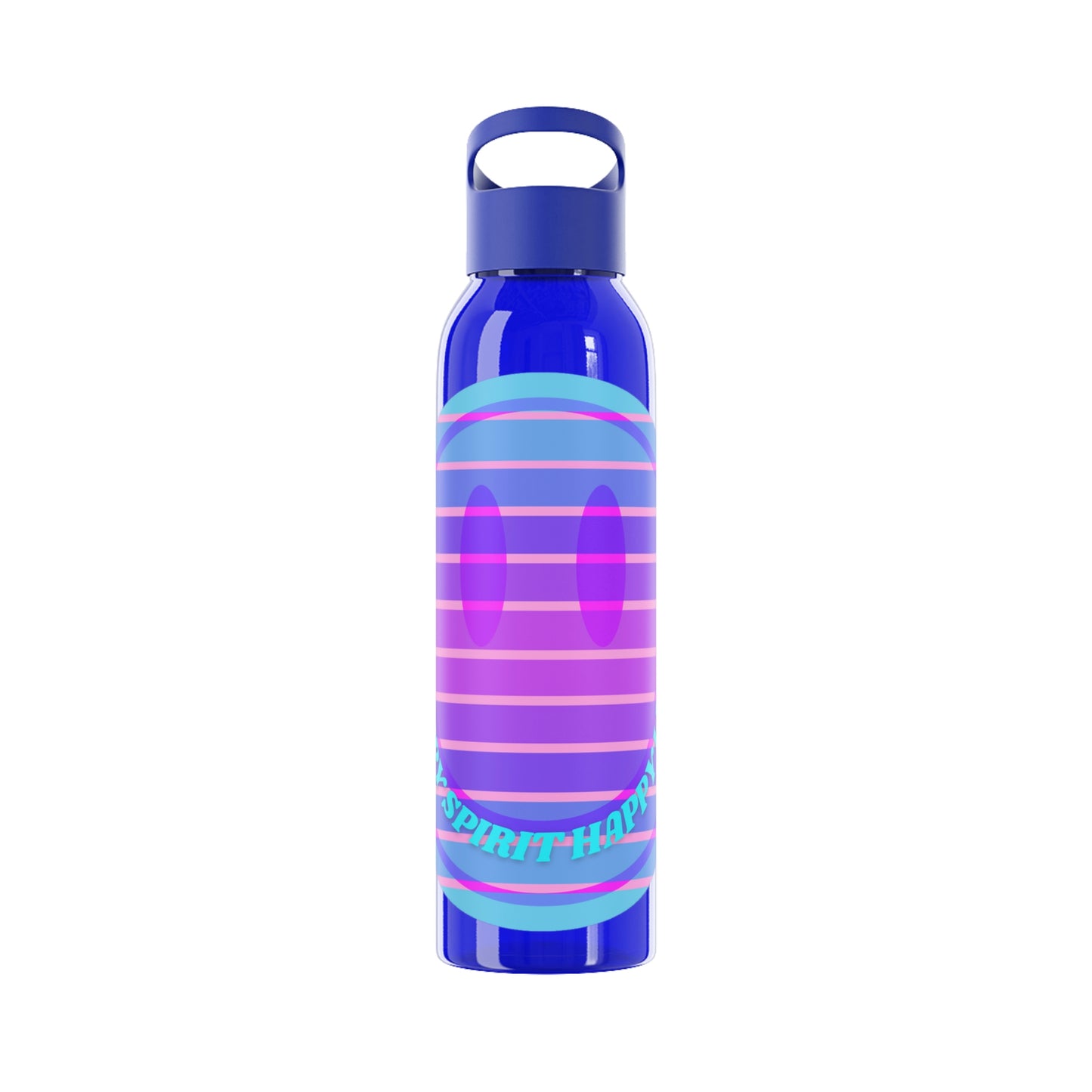 Aesthetic Happy Spirit Happy Life Water Bottle,  Aesthetic Pink, Smile Face, Trendy Tumblr Bottle, Happy Mind Tumbler, BPA Free Smil