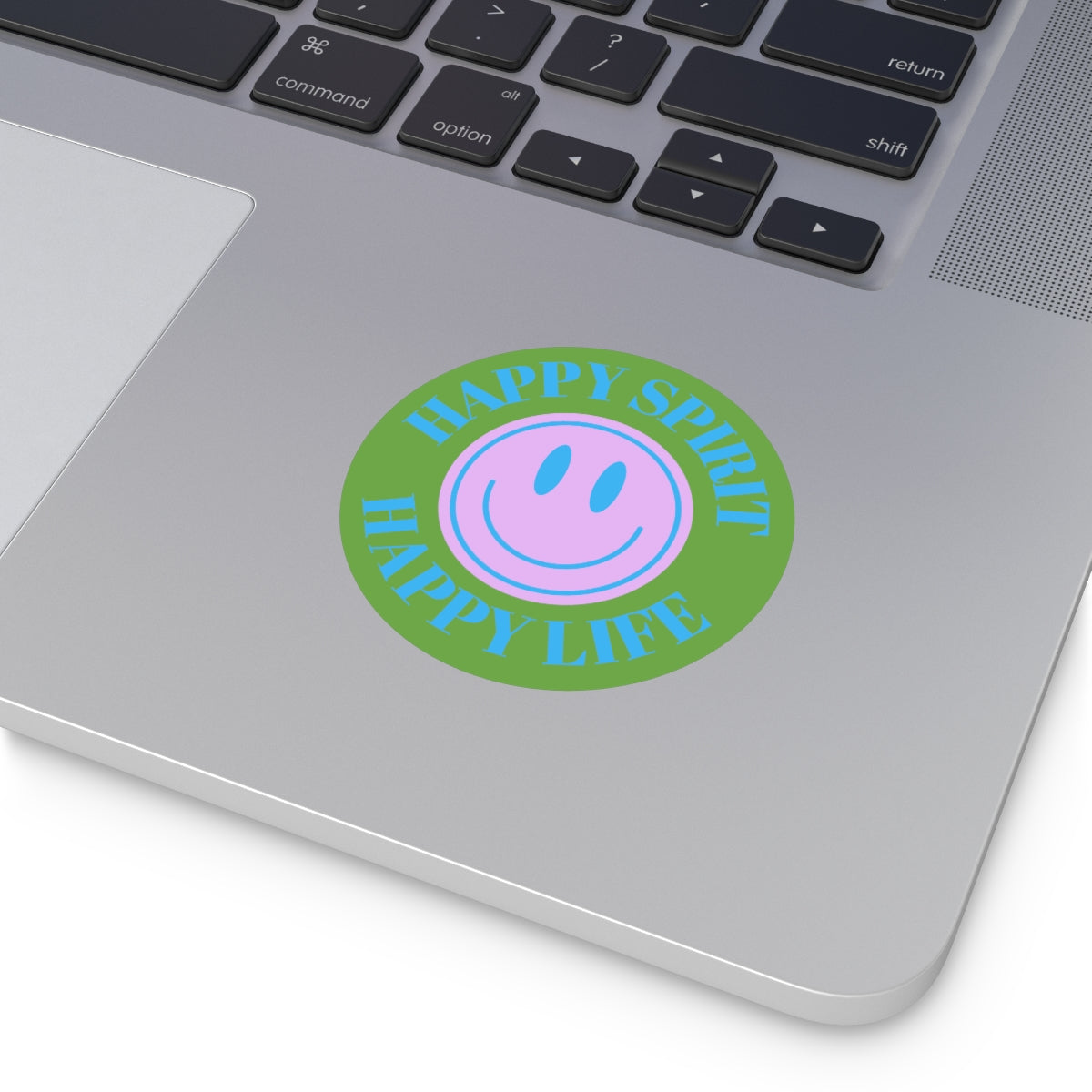 Happy Spirit Happy Life Round Vinyl Stickers, UV Smiley Stickers, Smile Sticker, Tumblr Retro Smile, VSCO Girl, Computer, Skateboard