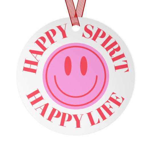 Metal Ornament Happy Spirit Happy Life, Happiness Ornament, Modern Ornament, Smile Decoration, VSCO, Tumblr, Pink Smile, Retro Christmas