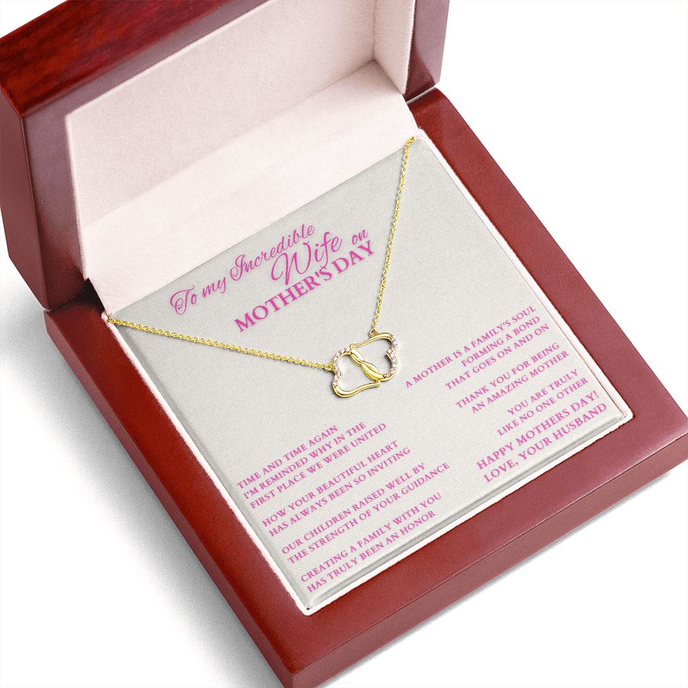 Mothers Day Gift For Wife, To Wife On Mother's Day, Mothers Day Gift, Diamond and Gold Necklace for Wife, Mom Wife Gift, Mom Gift from Dad