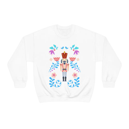 Nutcracker Modern Sweatshirt, Blue Nutcracker Sweatshirt, Trendy Christmas Minimalist  Sweatshirt, Xmas Crewneck Bright Color Crew