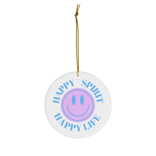 Holiday Ornament Happy Spirit Happy Life, Happiness Ornament, Modern Ornament, Smile Decoration, VSCO, Tumblr, Purple Smile, Retro Christmas