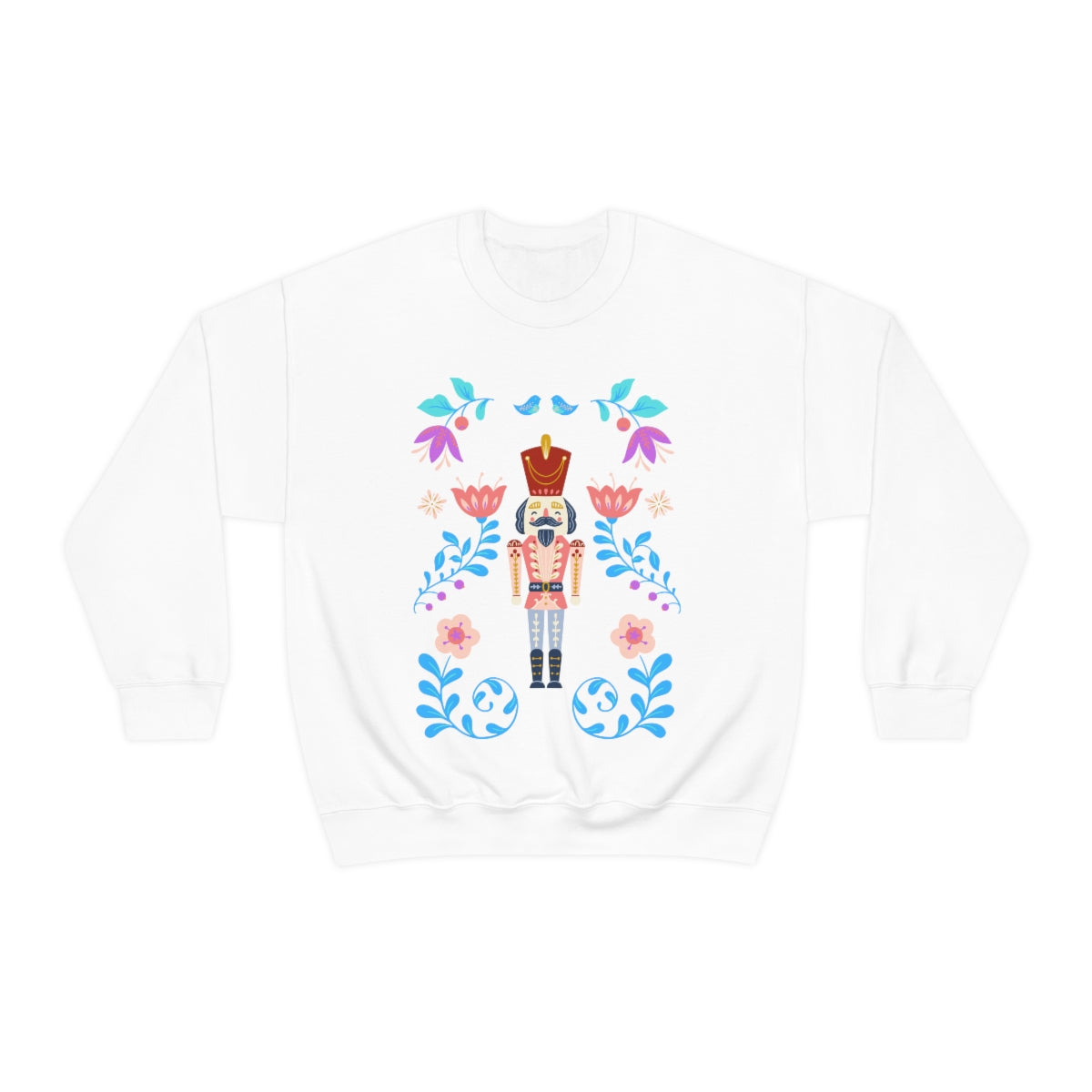 Nutcracker Modern Sweatshirt, Blue Nutcracker Sweatshirt, Trendy Christmas Minimalist  Sweatshirt, Xmas Crewneck Bright Color Crewneck