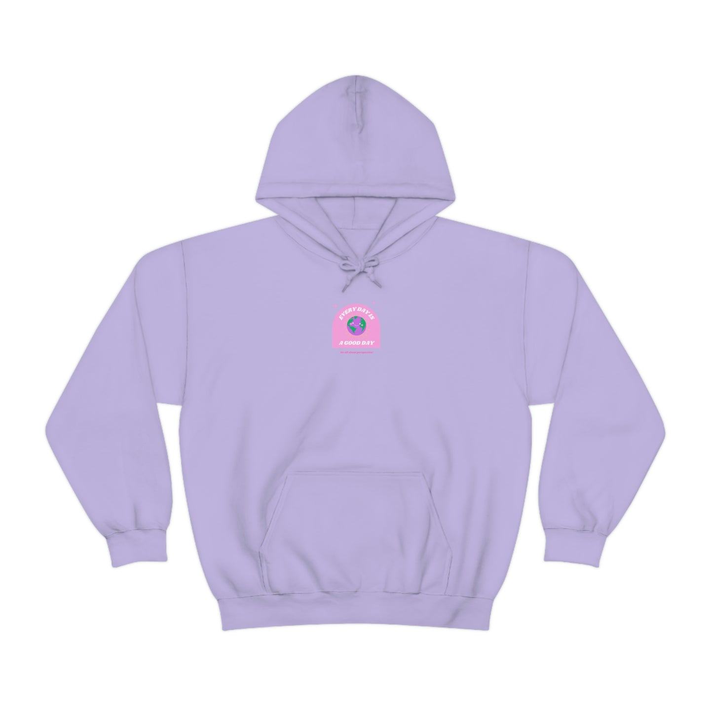 Retro Every Day is a Good Day, Its All About Perspective Earth Pink Purple Back Graphic Hoodie, VSCO Girl Oversized Trendy Tumblr Sweatshirt