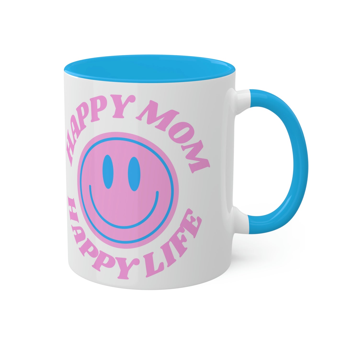 Retro Smile Happy Mom, Happy Life Aesthetic Mug, Mother's Day Mug, Mothers Day Gift, Smile Face Mug, Trendy Coffee Mug, Tumblr Mug, Mom Gift