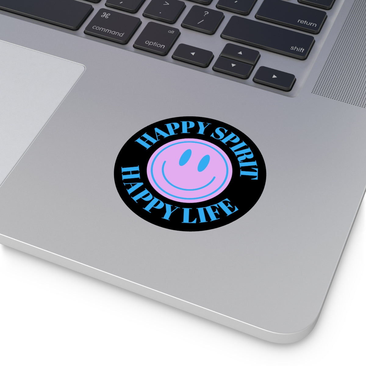 Happy Spirit Happy Life Round Vinyl Stickers, UV Smiley Stickers, Smile Sticker, Tumblr Retro Smile, VSCO Girl, Computer, Skateboard, Bumper