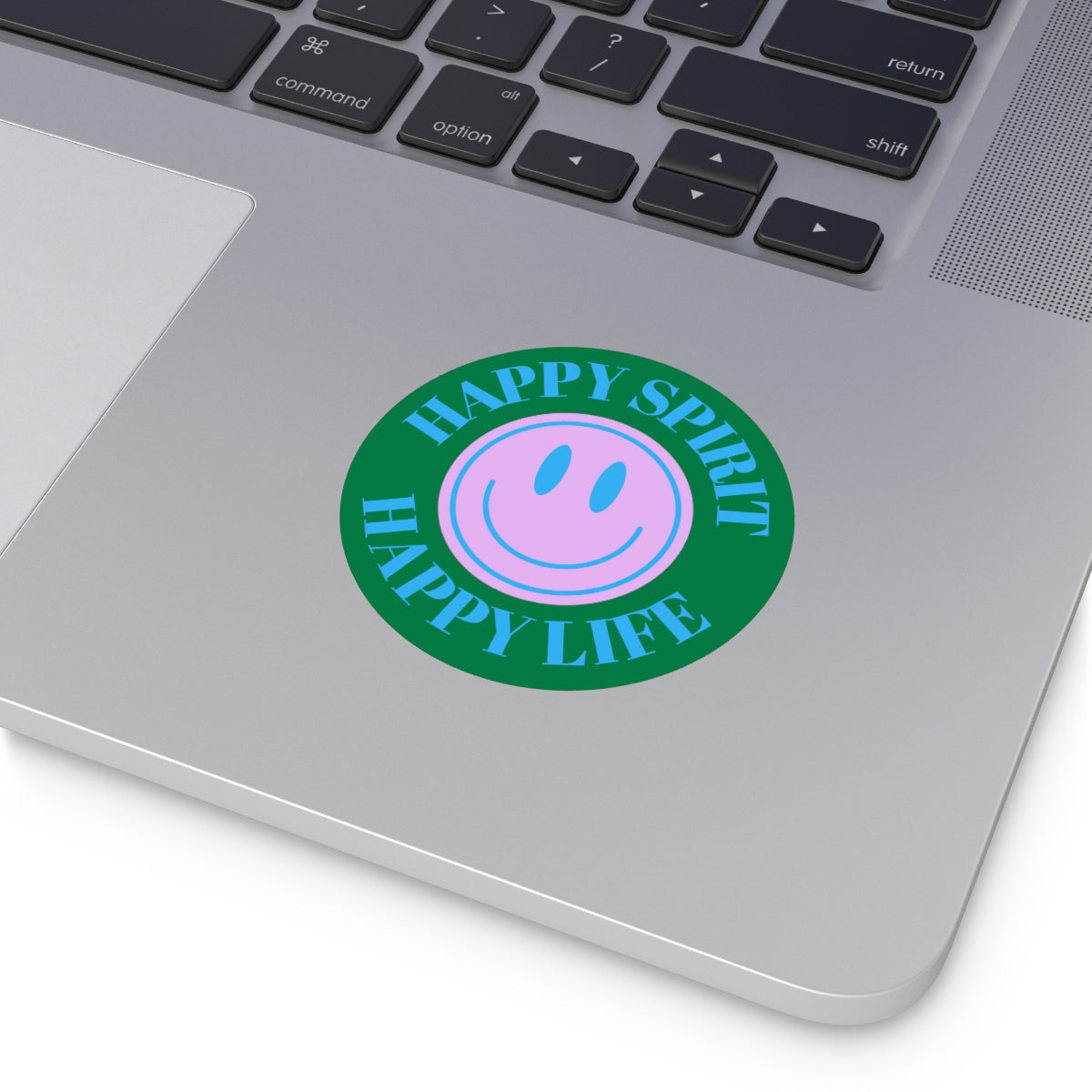 Happy Spirit Happy Life Round Vinyl Stickers, UV Smiley Stickers, Smile Sticker, Tumblr Retro Smile, VSCO Girl, Computer, Skateboard