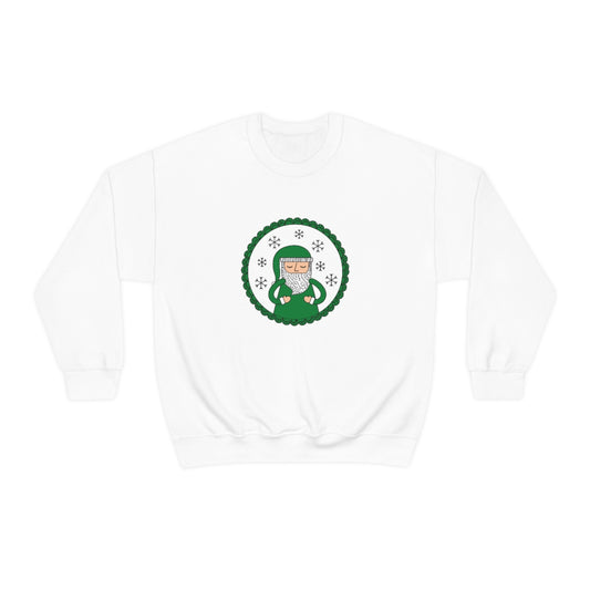 Green Santa Claus Sweatshirt, Green Santa Sweatshirt, Trendy Noel Minimalist Christmas Sweatshirt, Xmas Santa Crewneck Top, Holiday Green