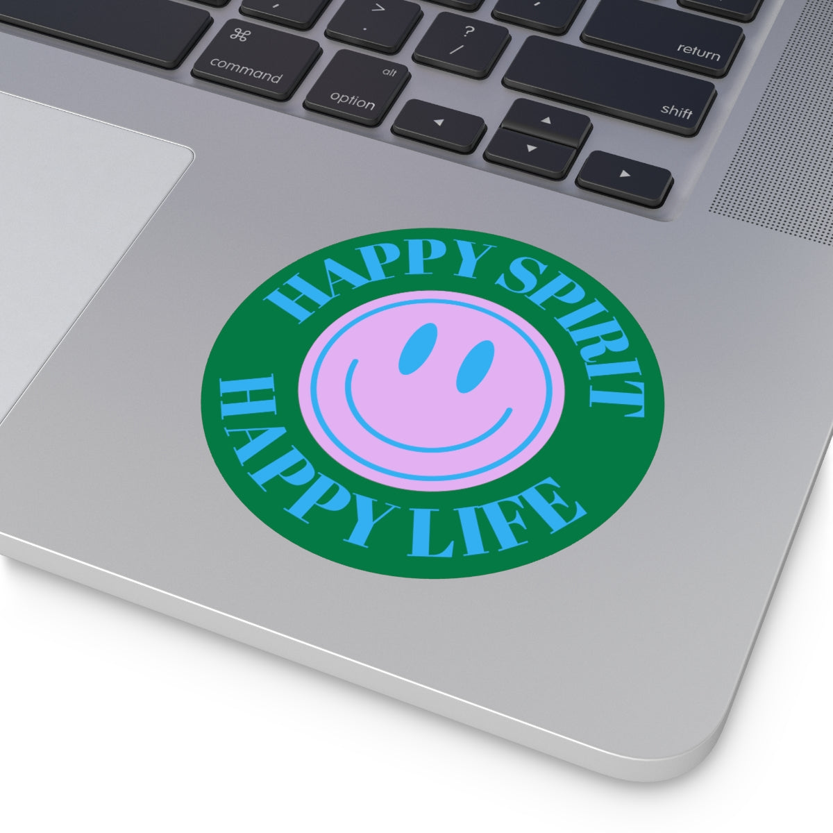 Happy Spirit Happy Life Round Vinyl Stickers, UV Smiley Stickers, Smile Sticker, Tumblr Retro Smile, VSCO Girl, Computer, Skateboard