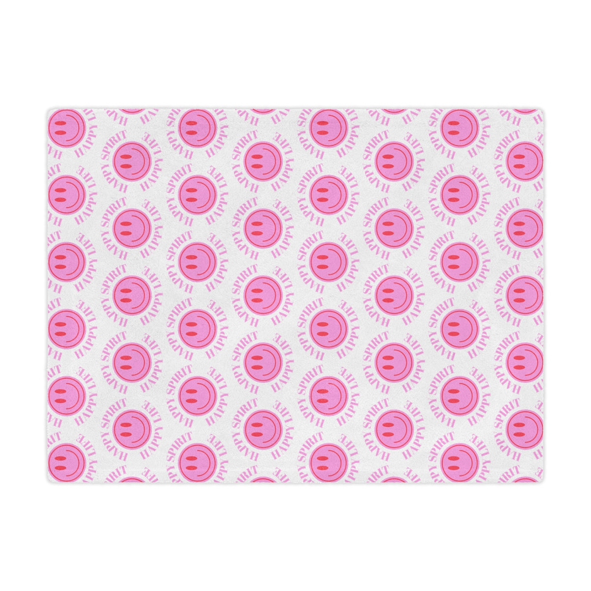 Adult Pink Smile Minky Blanket, Happy Spirit Happy Life Happy Mind Blanket, Aesthetic Blanket, Adult Fleece Smile Pink Y2k Throw