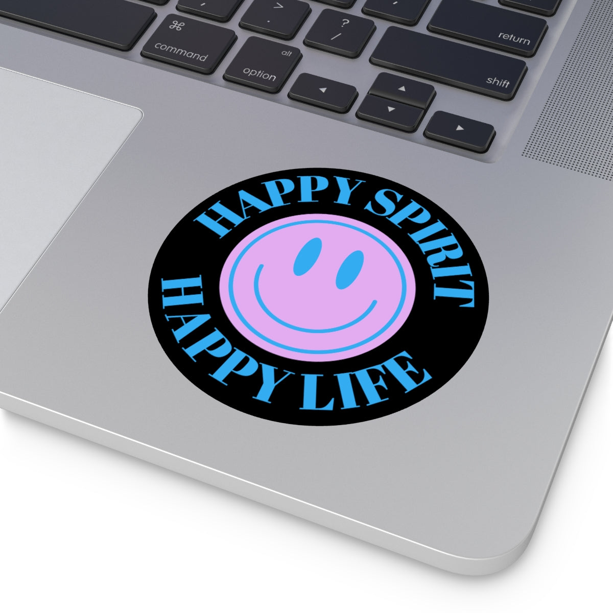 Happy Spirit Happy Life Round Vinyl Stickers, UV Smiley Stickers, Smile Sticker, Tumblr Retro Smile, VSCO Girl, Computer, Skateboard, Bumper