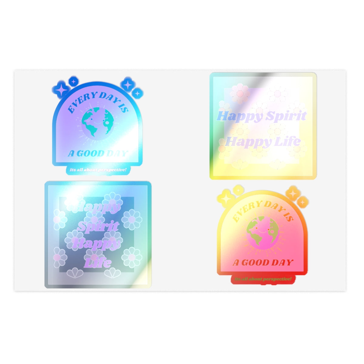 Retro Happy Spirit Happy Life Sticker Sheets, Every Day is a Good Day Stickers Positivity Happy Mind, Tumblr Vinyl Pink Purple Aesthetic