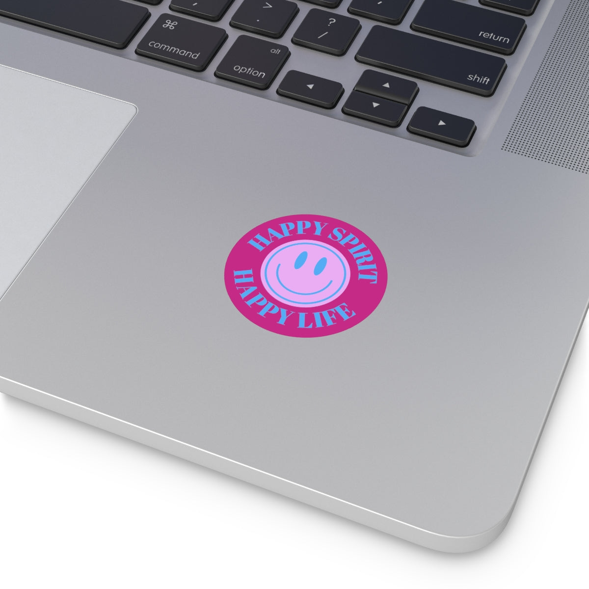 Happy Spirit Happy Life Round Vinyl Stickers, UV Smiley Stickers, Smile Sticker, Tumblr Retro Smile, VSCO Girl, Computer, Skateboard