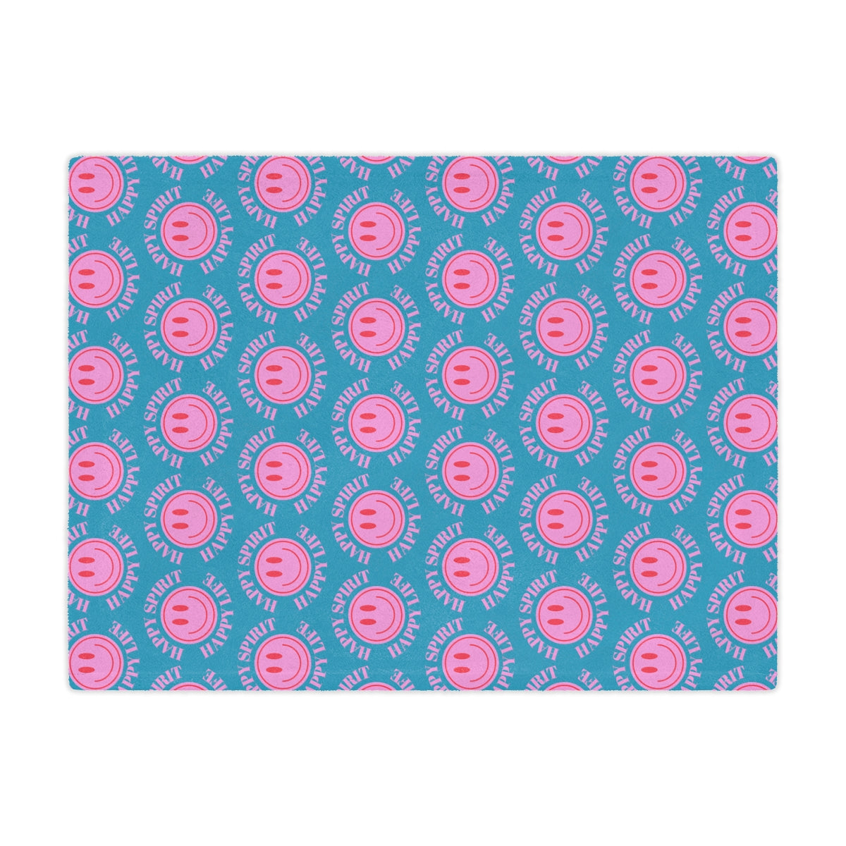 Adult Pink Smile Minky Blanket, Happy Spirit Happy Life Happy Mind Blanket, Aesthetic Blanket, Adult Fleece Smile Pink Y2k Throw