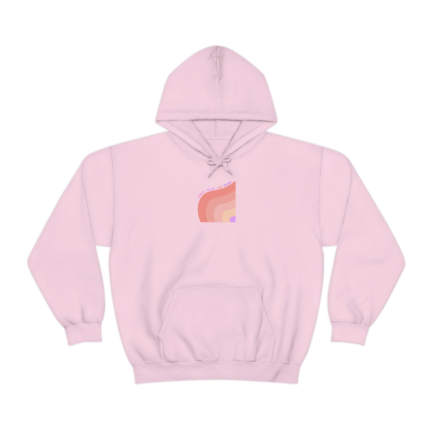 Aesthetic Hoodie, Positivity Hoodie, Always Follow Your Dreams Trendy Vsco Hoodie Graphic Aesthetic Pink Gift, Retro Rainbow Sweatshirt