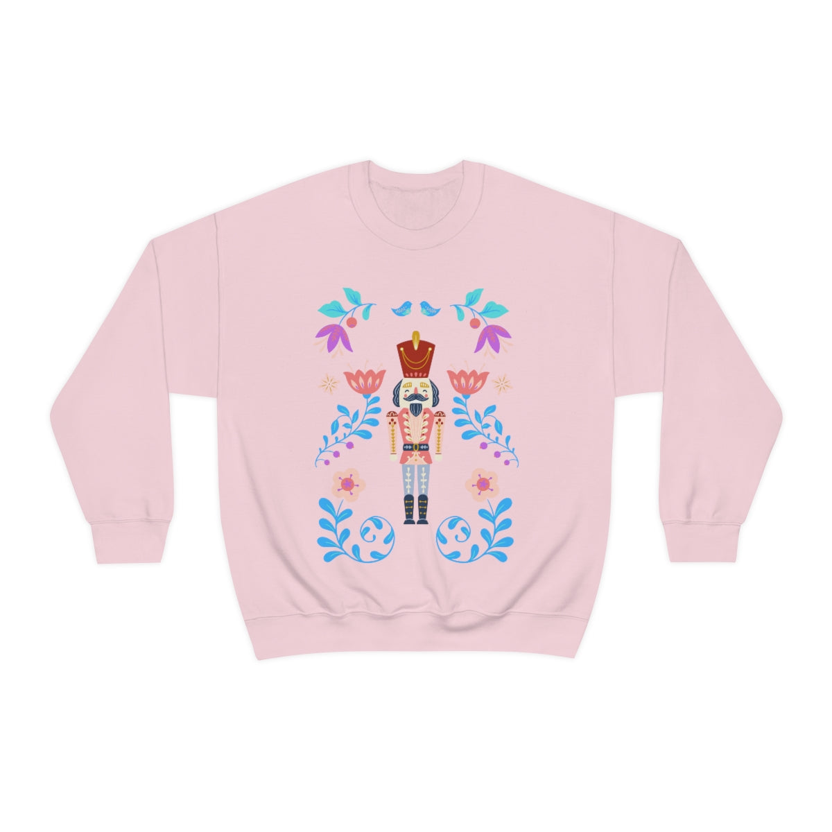Nutcracker Modern Sweatshirt, Blue Nutcracker Sweatshirt, Trendy Christmas Minimalist  Sweatshirt, Xmas Crewneck Bright Color Crewneck