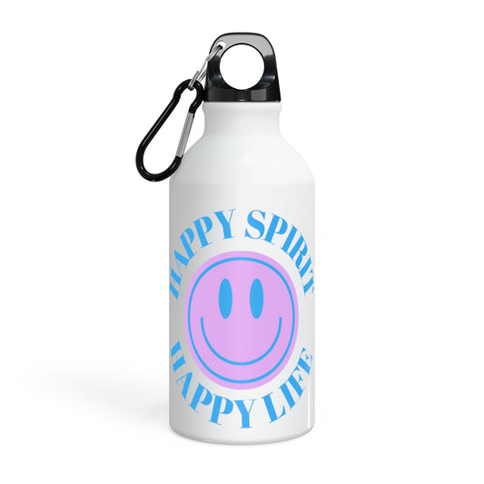 Water Bottle Happy Spirit Happy Life, Aesthetic Pink, Smile Face, Trendy Tumblr Bottle, Tritan Purple Happy Mind Tumbler, BPA Free H2O