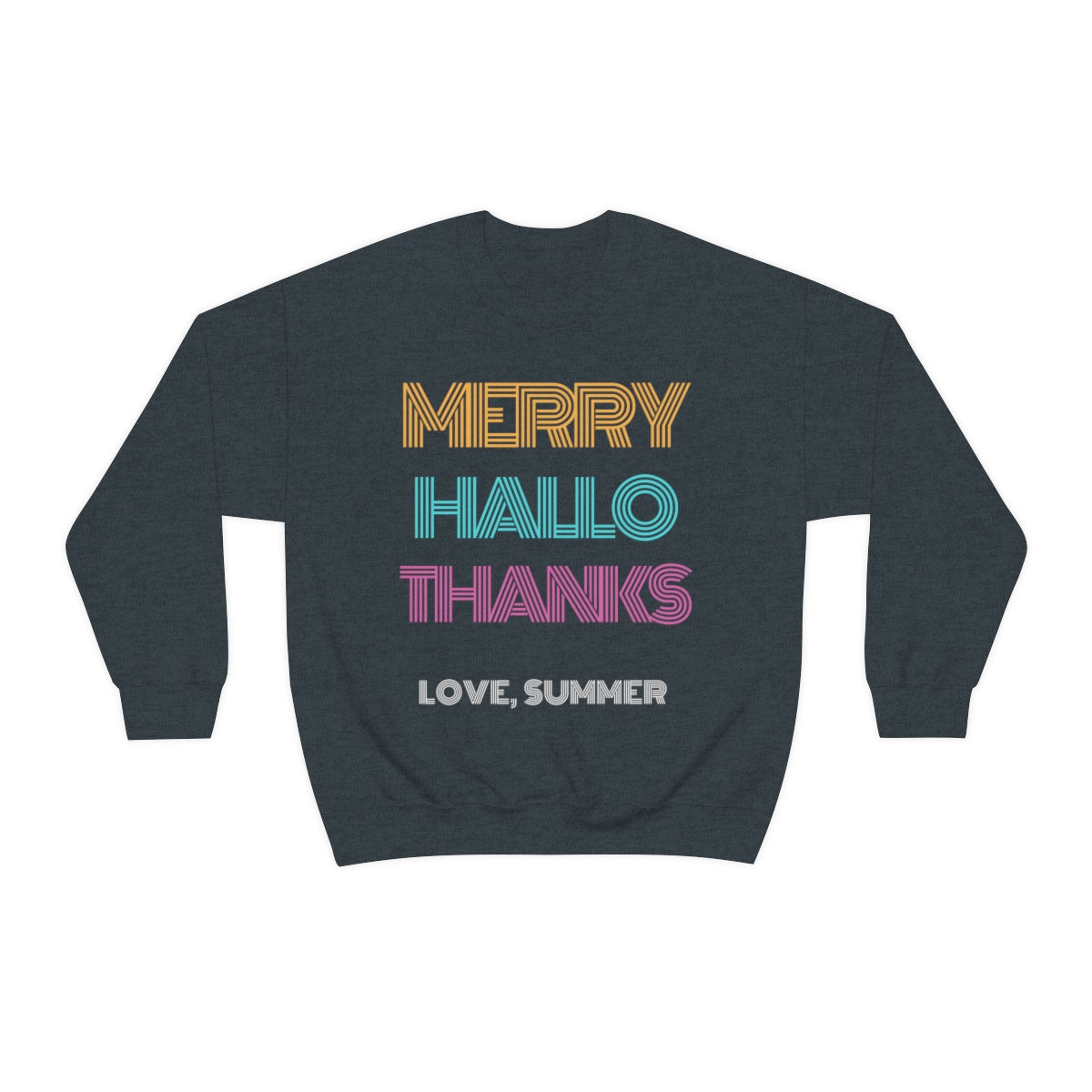 Funny Holiday Sweatshirt, Merry Christmas Halloween, Thanksgiving, Love Summer, Retro Neon Font, Trendy, Vsco Girl, Tumblr Oversized 3 in 1