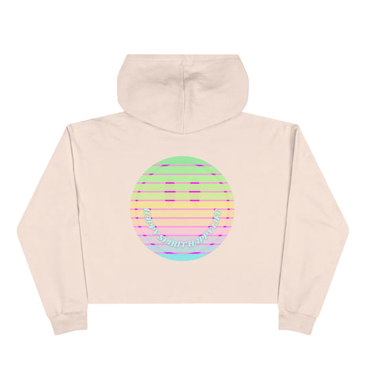 Aesthetic Cropped Hoodie, Smile Face Crop Top, Happy Spirit Happy Life Sunset Smile Cropped Top, Smile Hoodie, Hooded Cropped Pullover