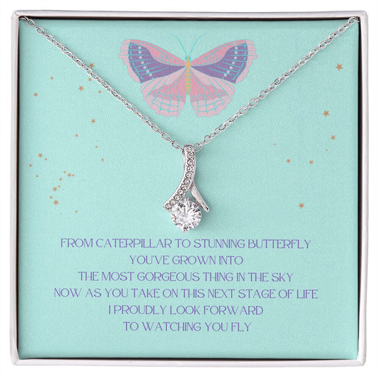 Drop Butterfly Graduation Girl Necklace