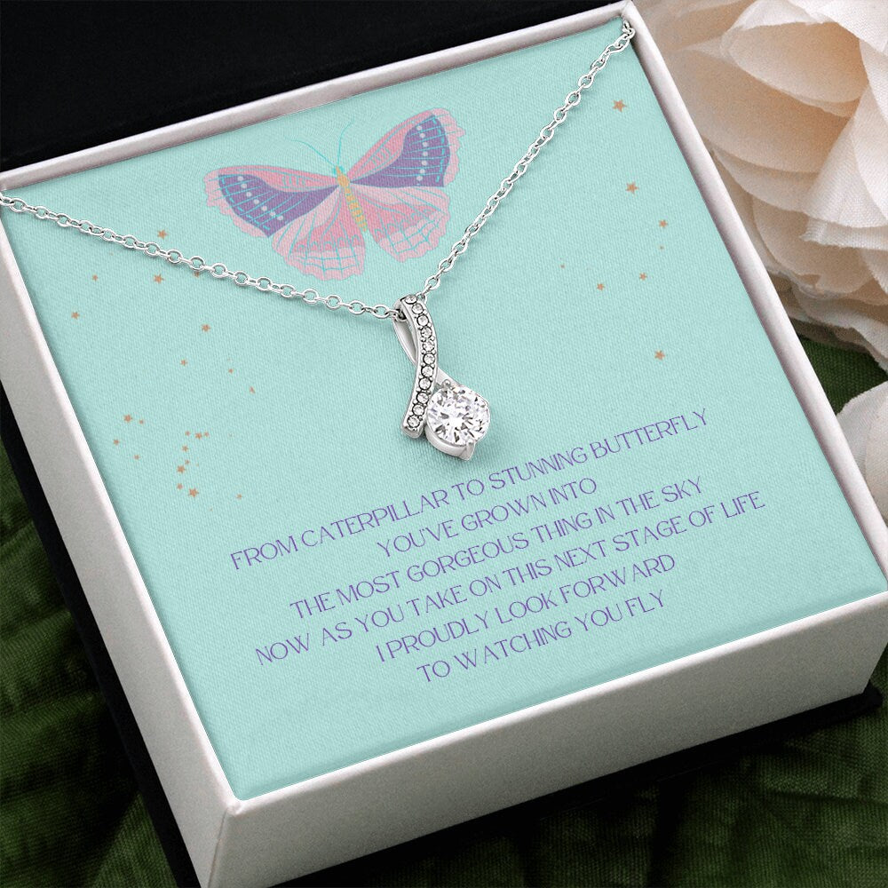 Gift for Daughter, Stepdaughter, Niece, Girl, Sister Life Event Gift, Quinceanera Gift, Sweet 16 Gift, Alluring Necklace, Butterfly Necklace