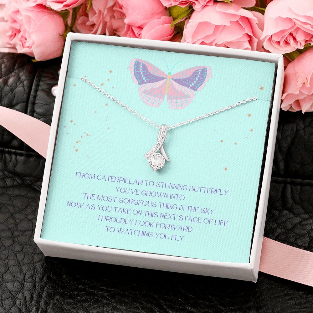 Gift for Daughter, Stepdaughter, Niece, Girl, Sister Life Event Gift, Quinceanera Gift, Sweet 16 Gift, Alluring Necklace, Butterfly Necklace