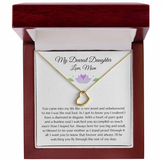 Daughter Gift From Mom Minimalist Delicate Heart Necklace, Gift from Mom, Mom to Daughter